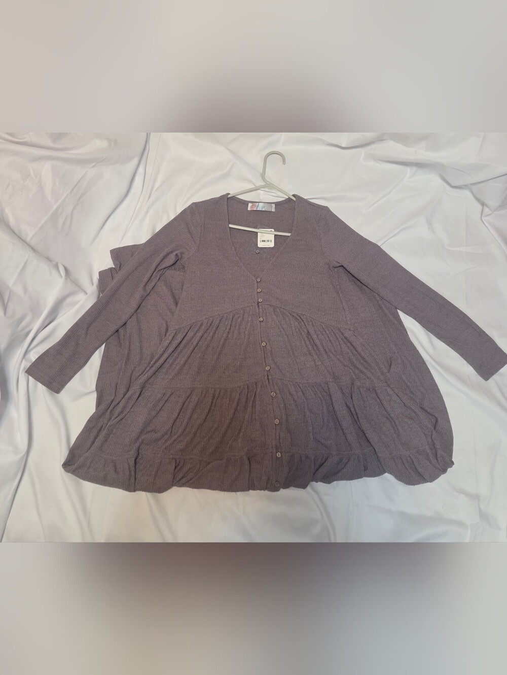 Free People Shania Tiered Ribbed Cardigan Dress Sz M - Picture 5 of 5